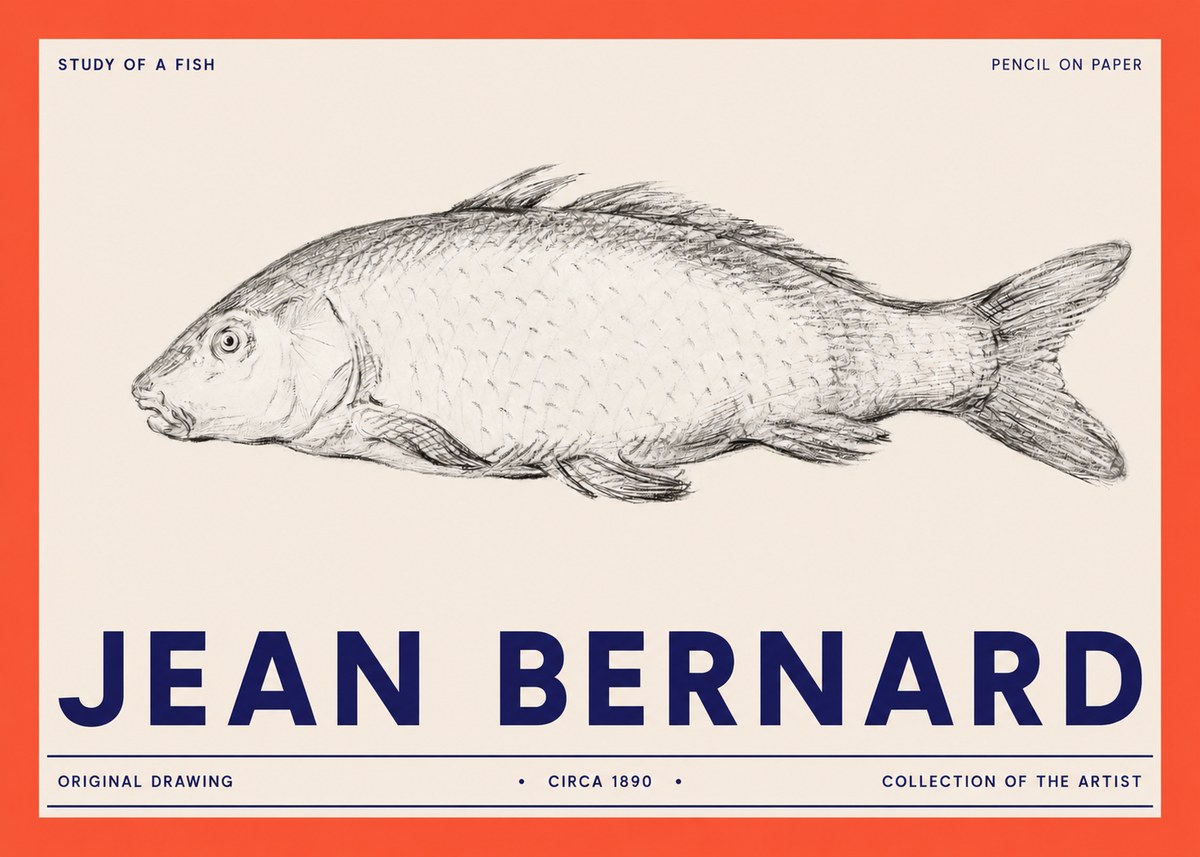 Jean Bernard Study of a Fish III No2 - Poszter