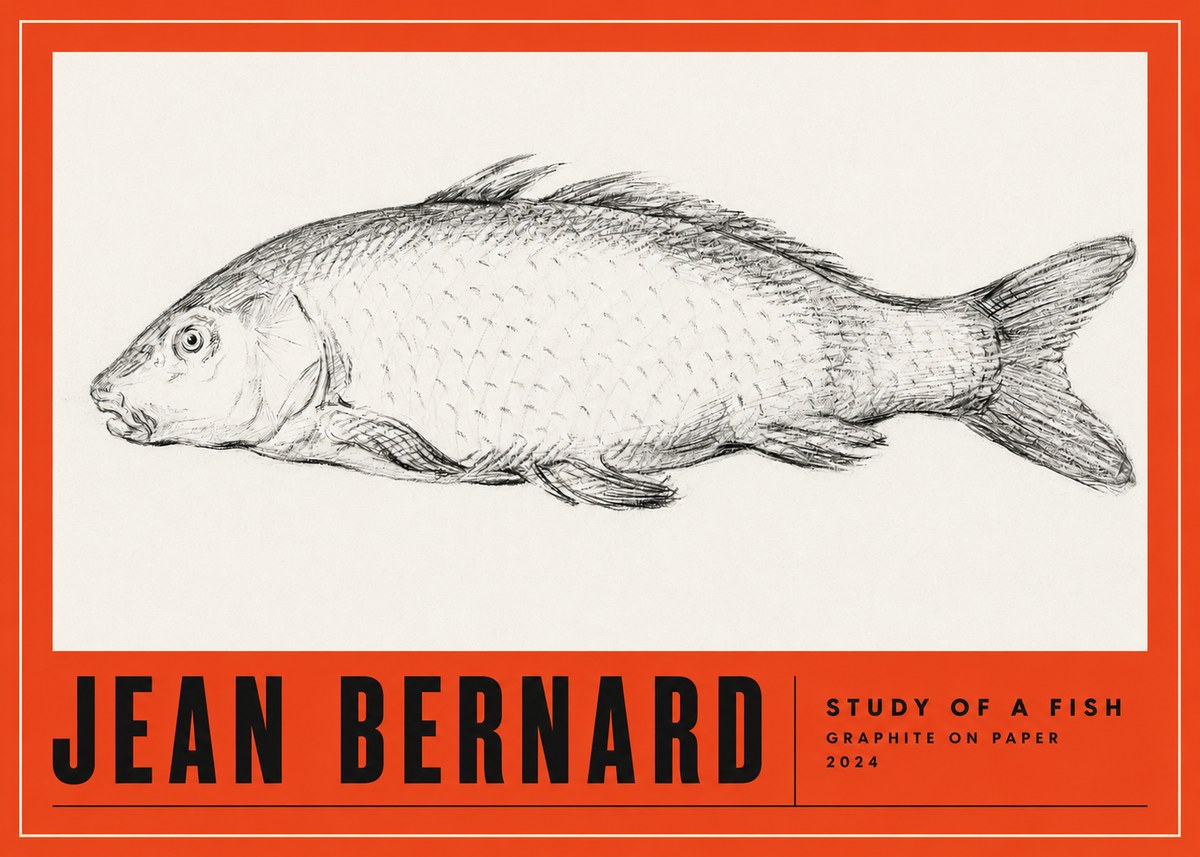 Jean Bernard Study of a Fish III No4 - Poszter