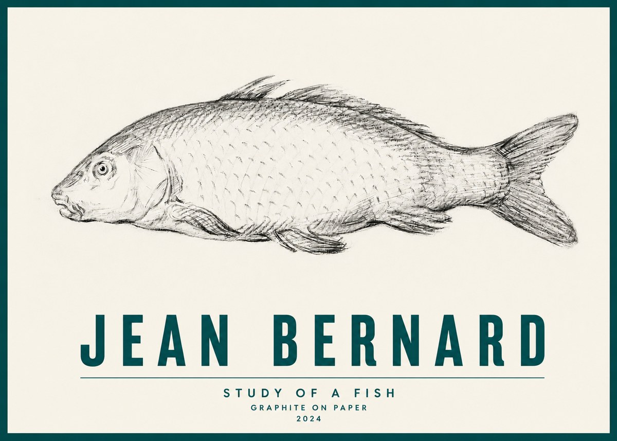 Jean Bernard Study of a Fish III No5 - Poszter