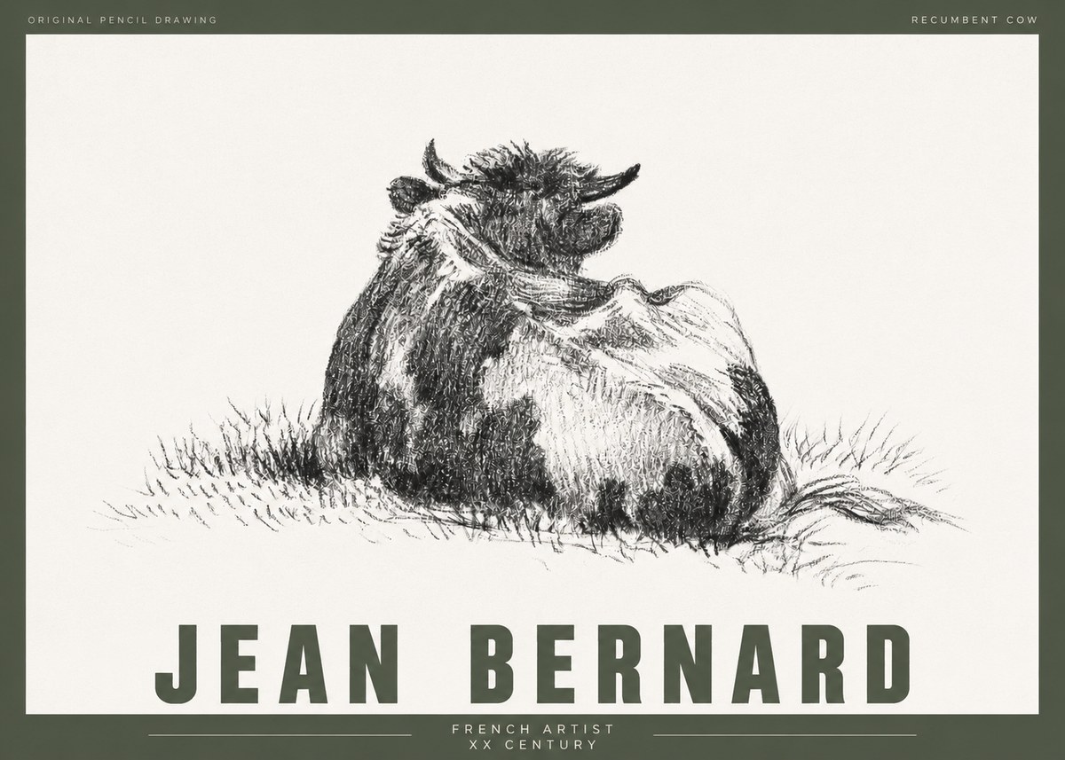 Jean Bernard Resting Highland Cow No4 - Poszter
