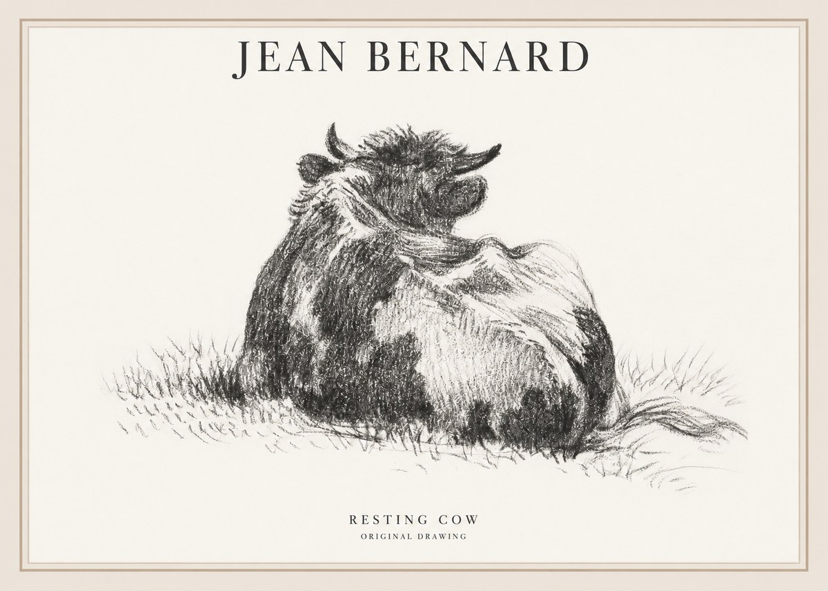 Jean Bernard Resting Highland Cow No6 - Poszter