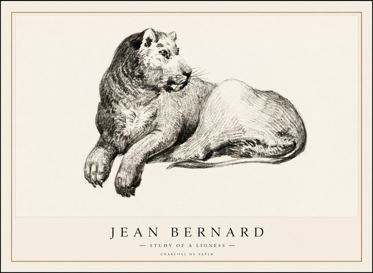 Jean Bernard Lying Lioness No2 - Poszter