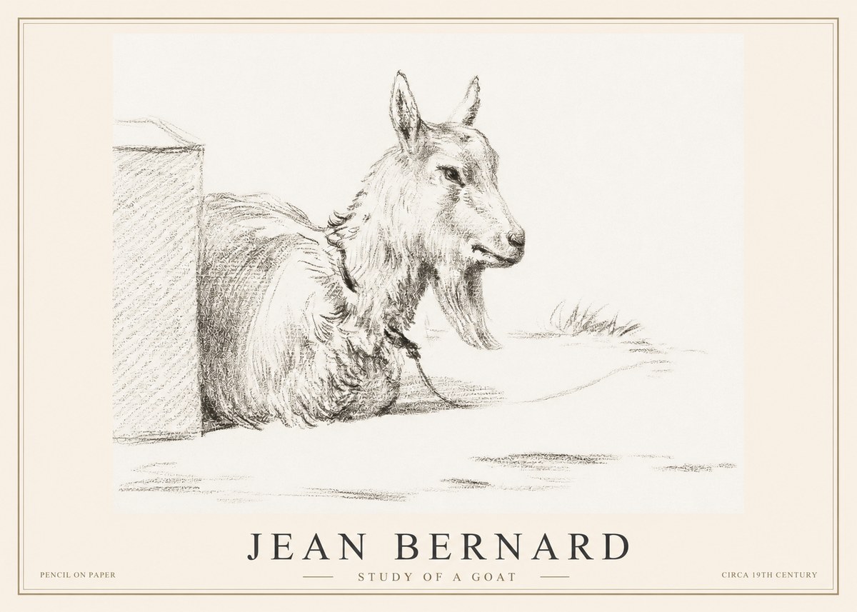 Jean Bernard Study of a Goat IV No2 - Poszter