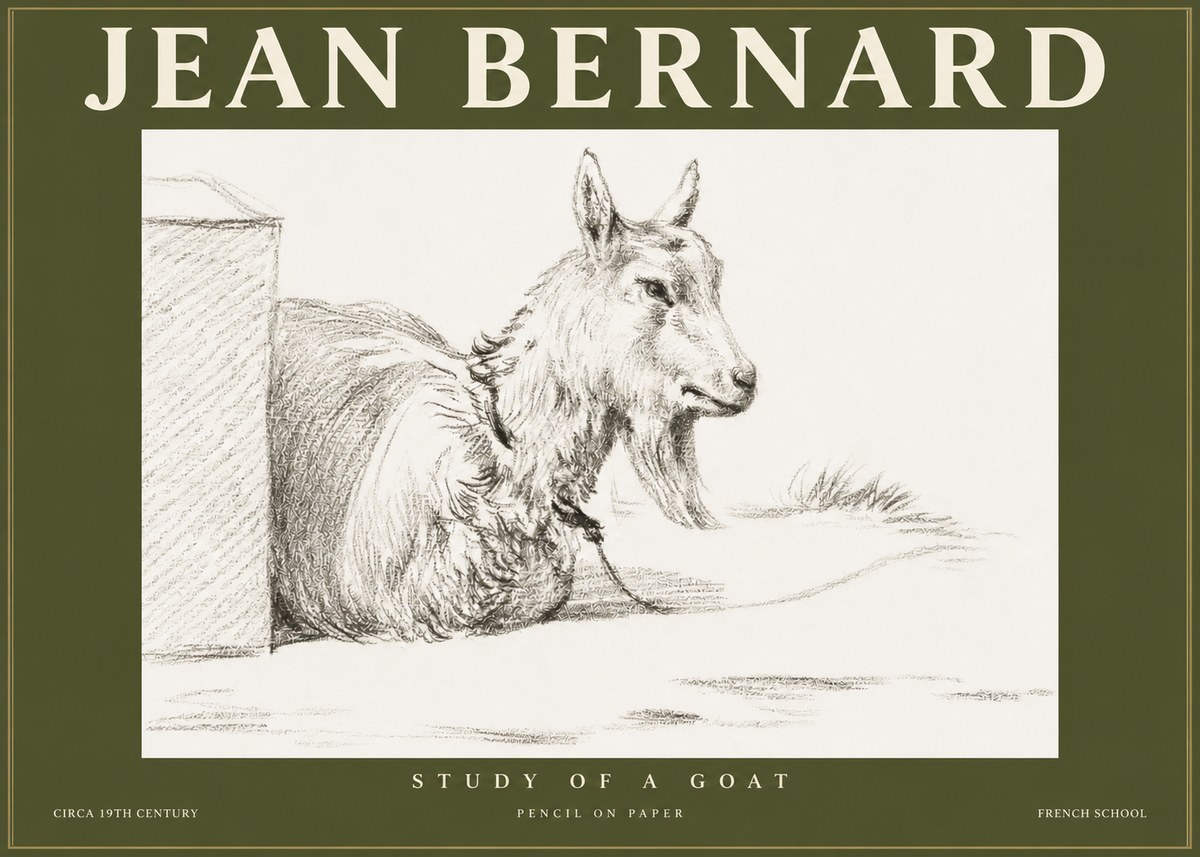 Jean Bernard Study of a Goat IV No3 - Poszter