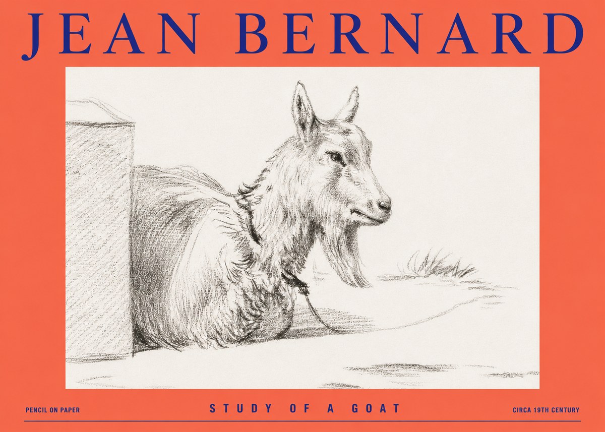 Jean Bernard Study of a Goat IV No4 - Poszter