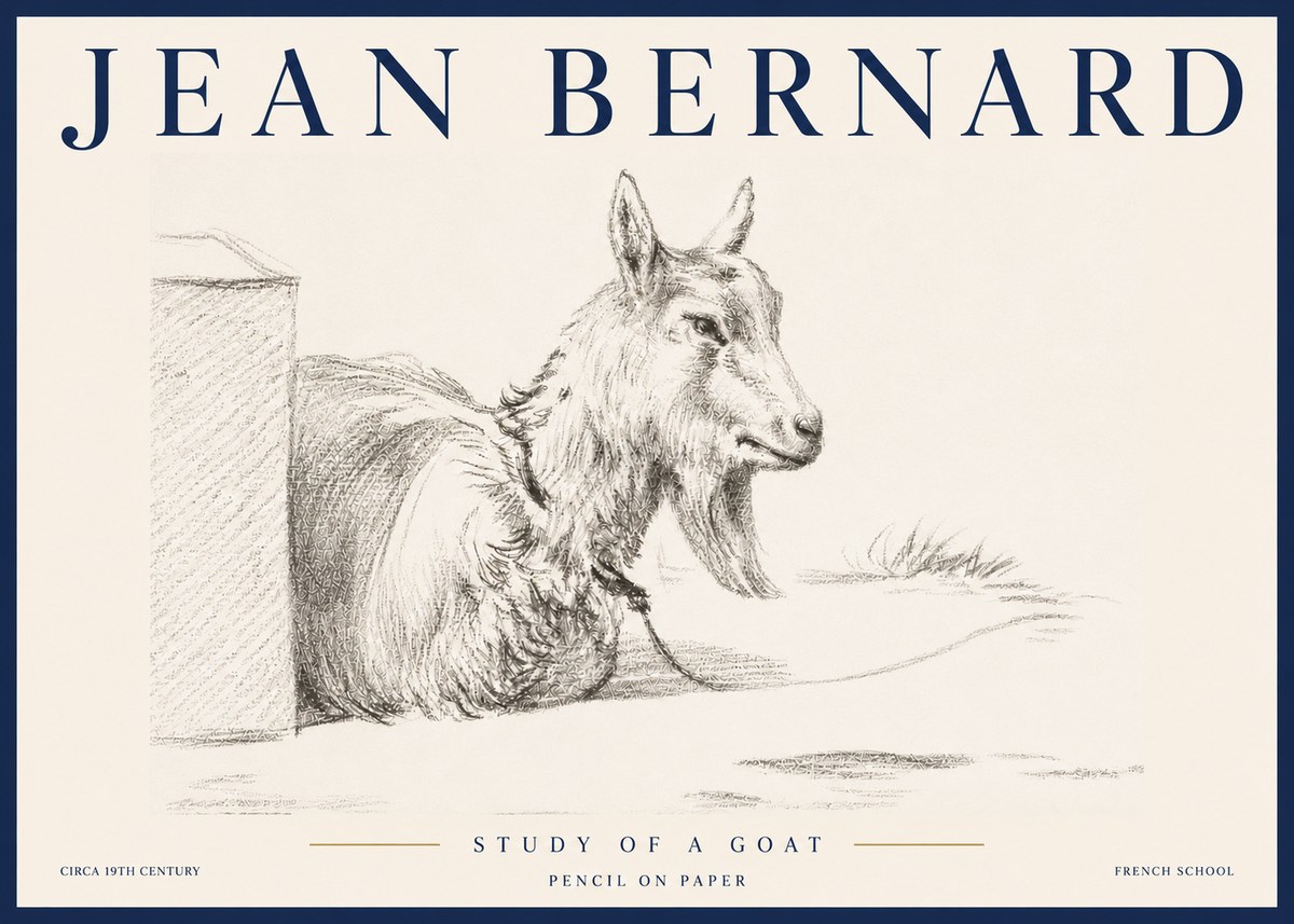 Jean Bernard Study of a Goat IV No5 - Poszter