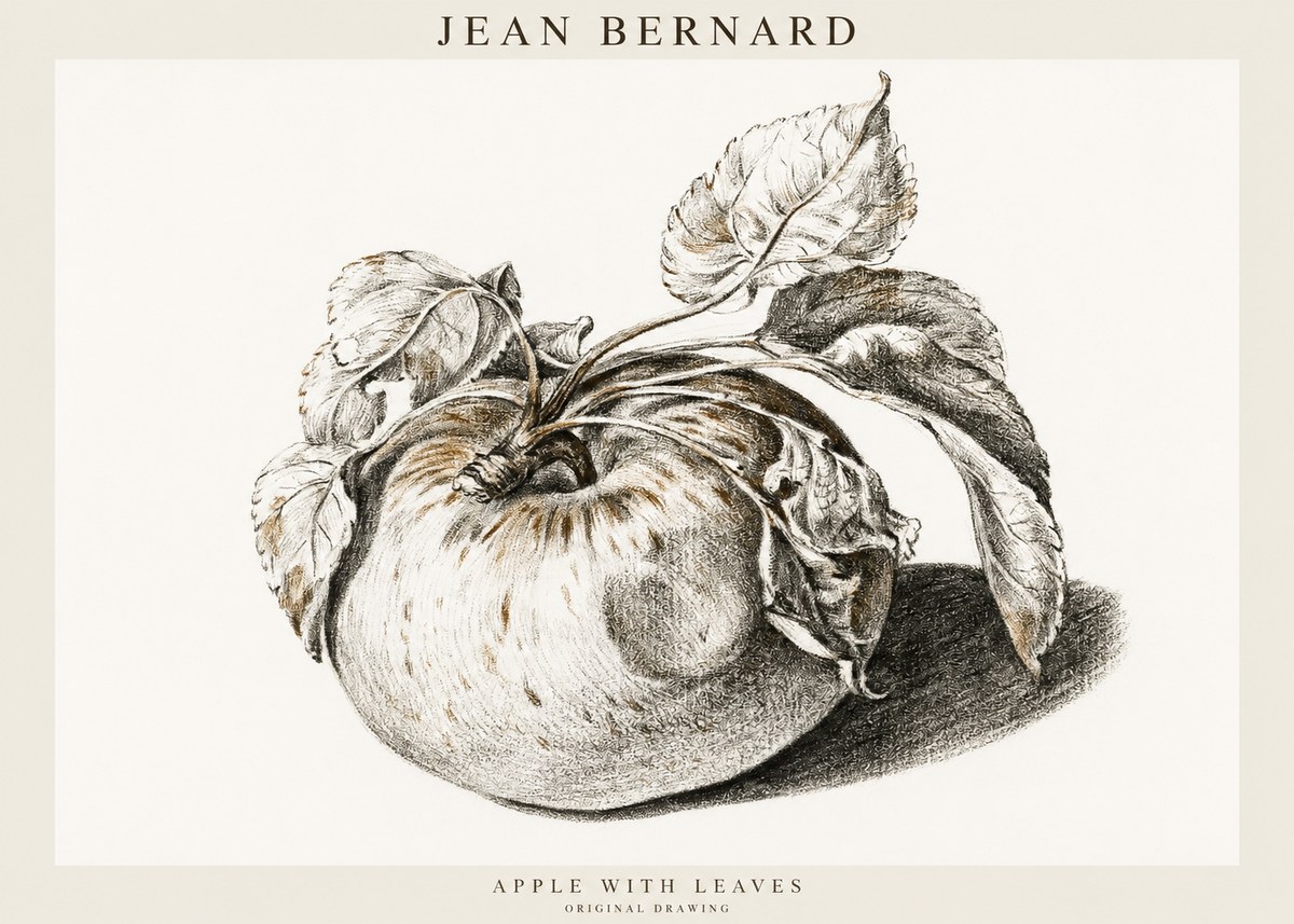 Jean Bernard Apple with Leaves No1 - Poszter
