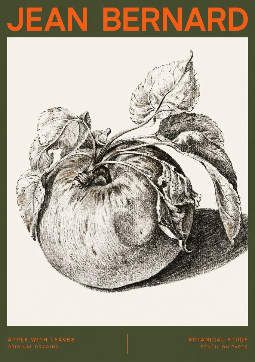 Jean Bernard Apple with Leaves No2 - Poszter