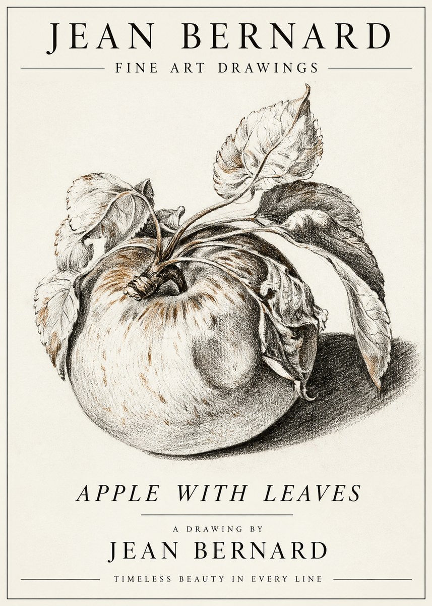 Jean Bernard Apple with Leaves No3 - Poszter
