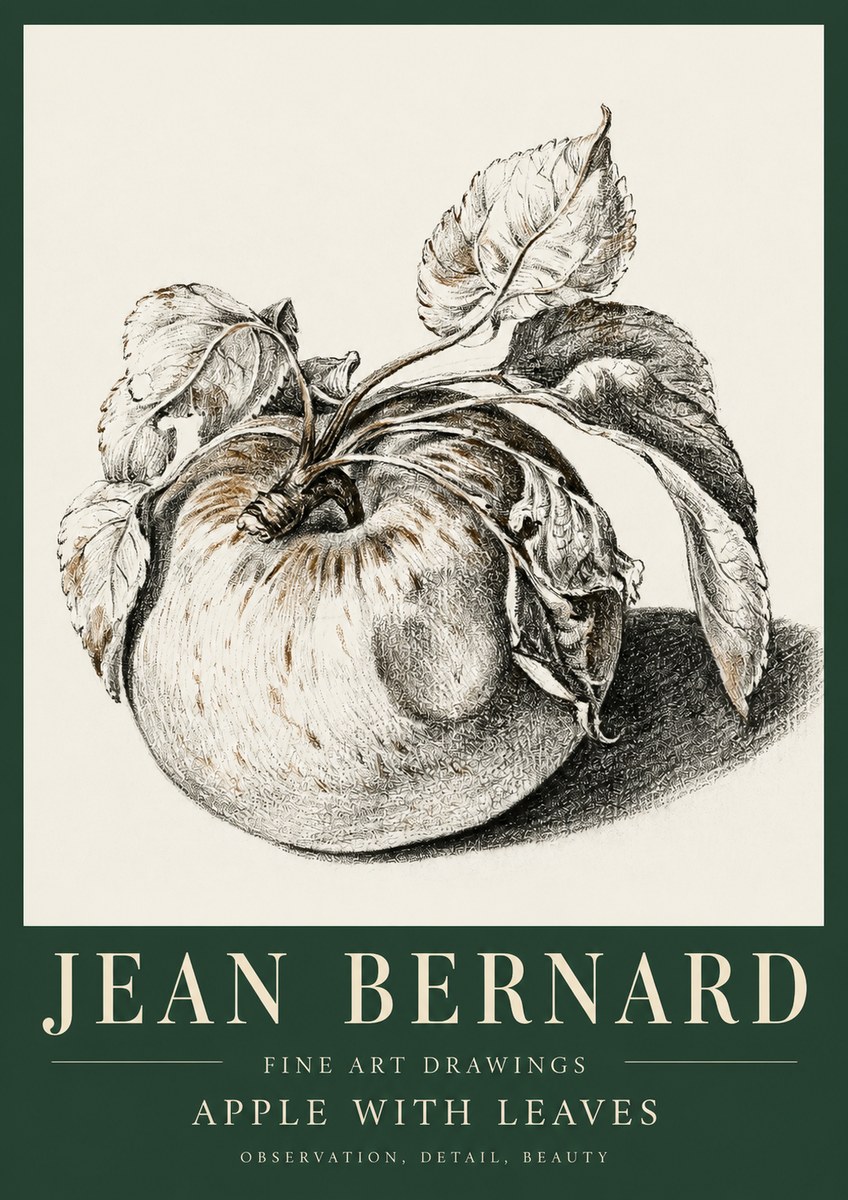 Jean Bernard Apple with Leaves No5 - Poszter