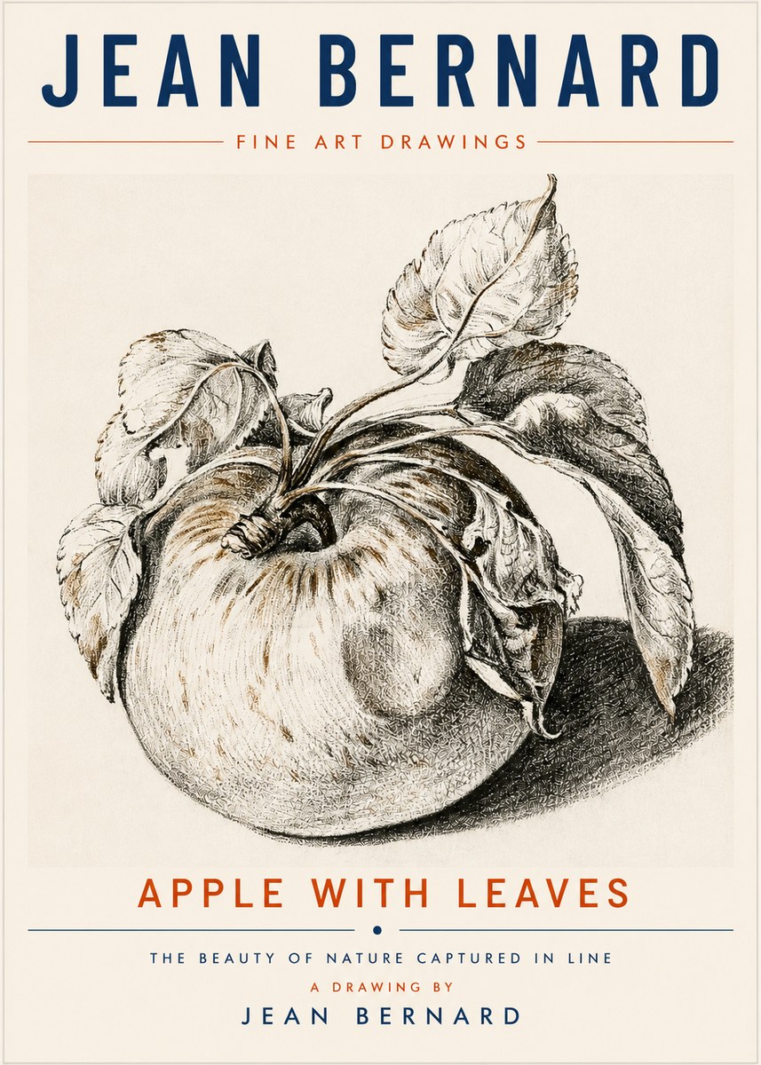 Jean Bernard Apple with Leaves No6 - Poszter