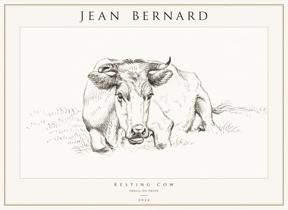 Jean Bernard Resting Cow II No1 - Poszter