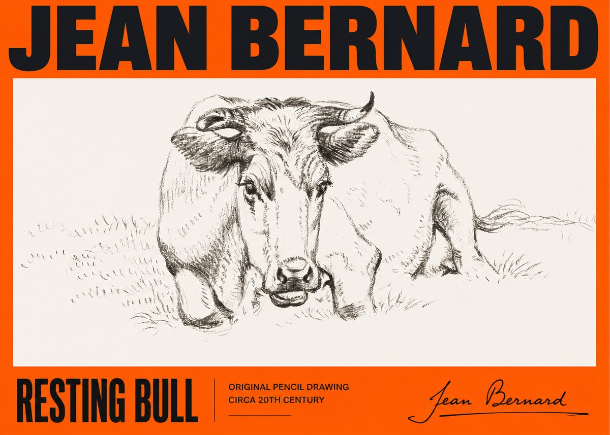 Jean Bernard Resting Cow II No5 - Poszter