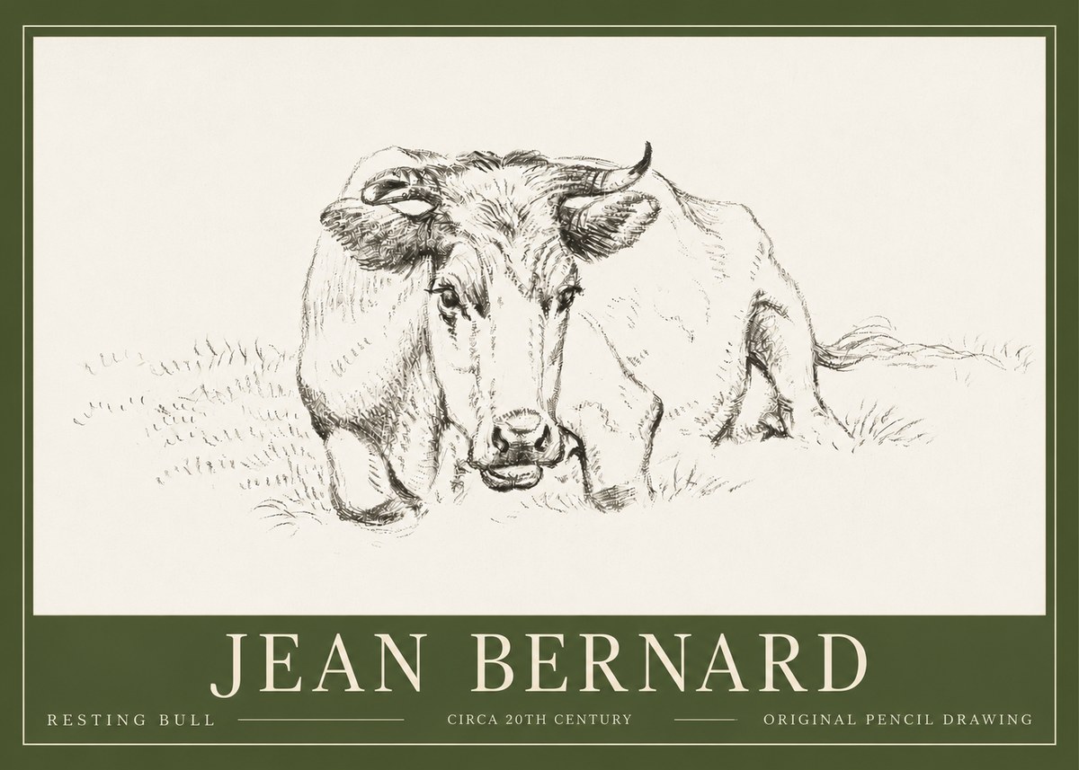 Jean Bernard Resting Cow II No6 - Poszter