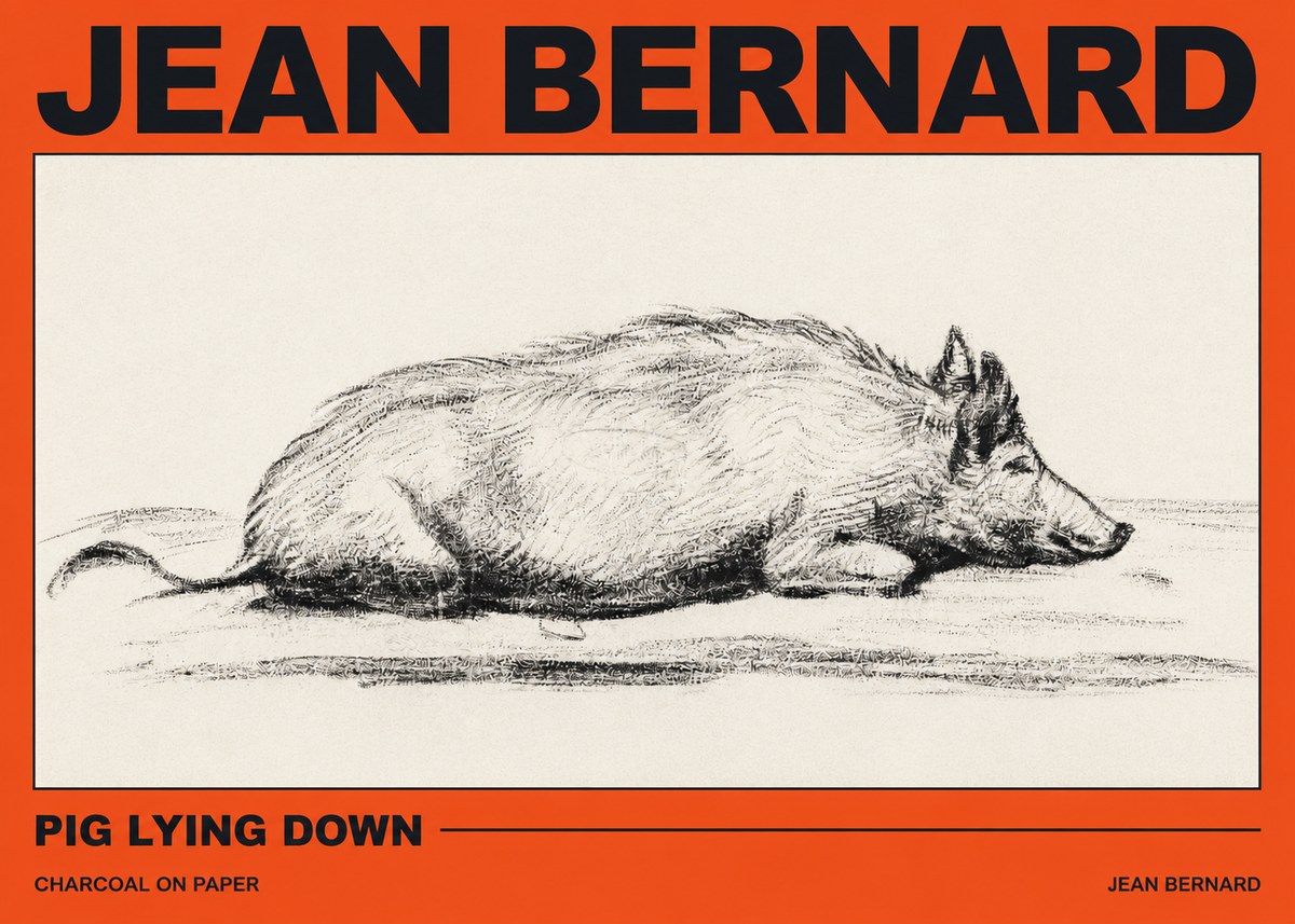 Jean Bernard Resting Pig I No3 - Poszter