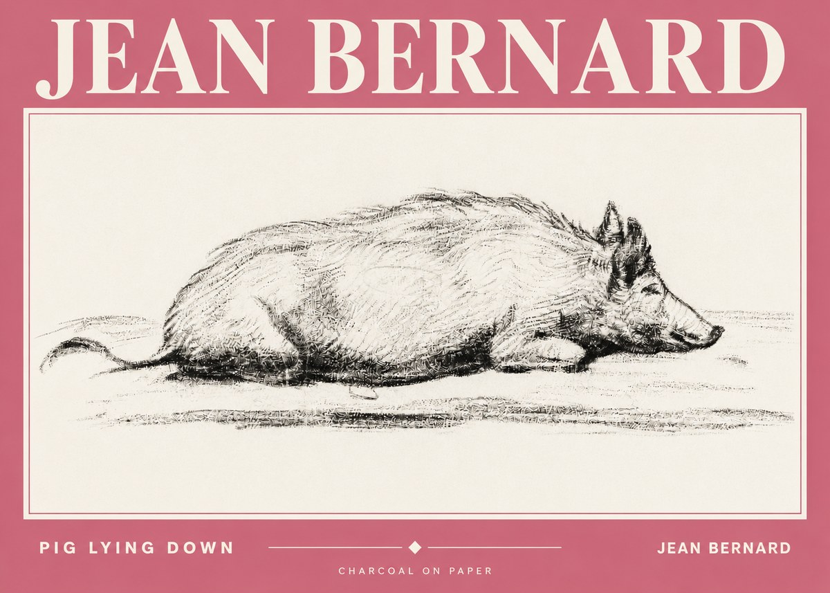 Jean Bernard Resting Pig I No4 - Poszter