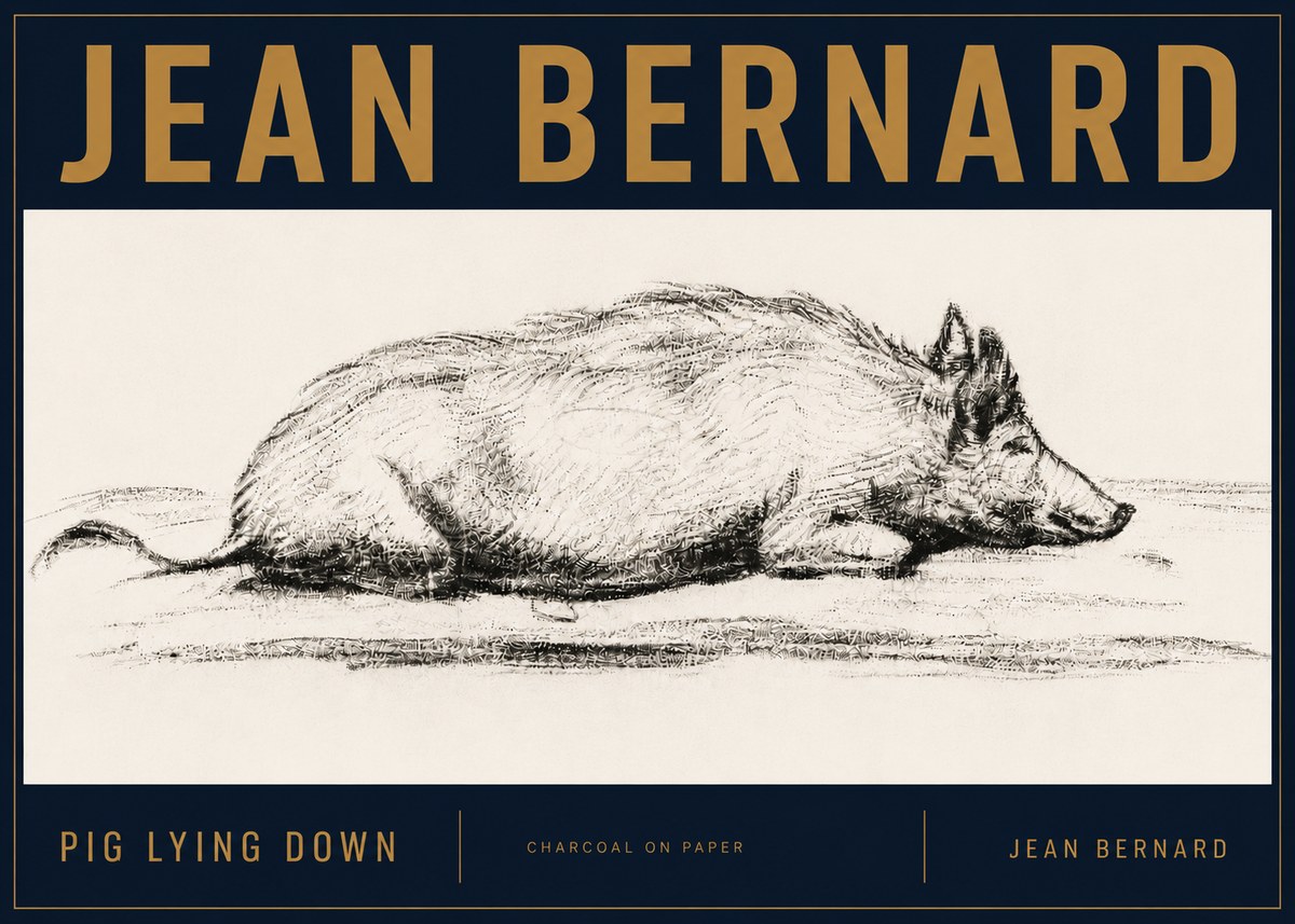 Jean Bernard Resting Pig I No6 - Poszter