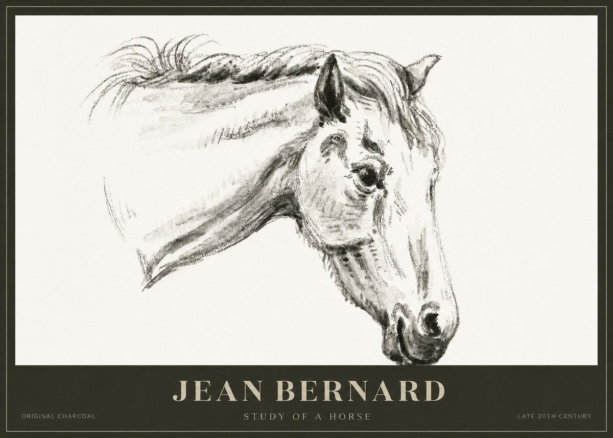 Jean Bernard Study of a Horse VIII No1 - Poszter