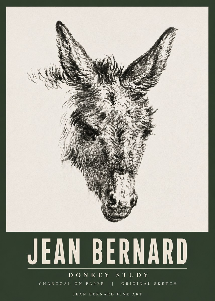 Jean Bernard Donkey Study IV No5 - Poszter
