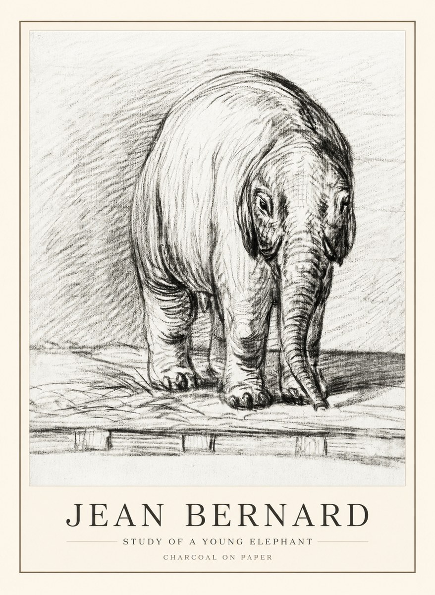 Jean Bernard Young Elephant No3 - Poszter