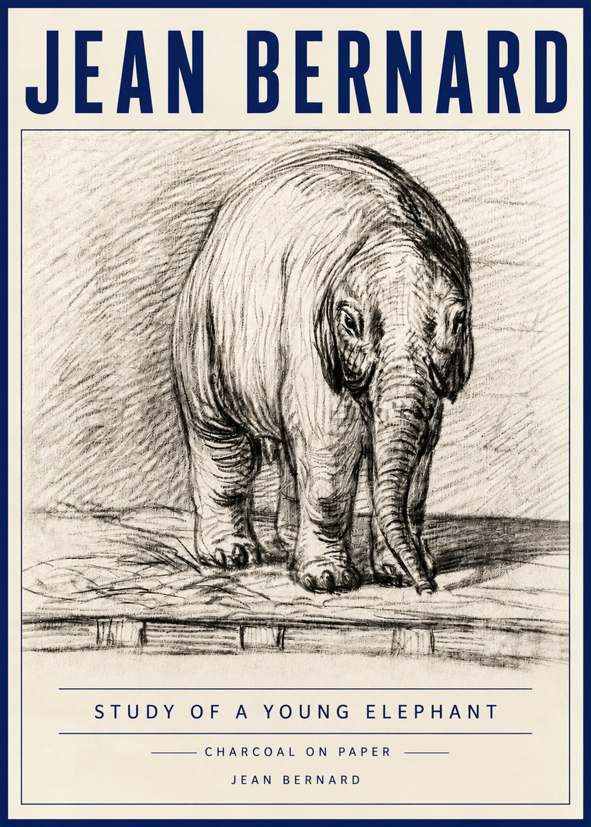 Jean Bernard Young Elephant No6 - Poszter
