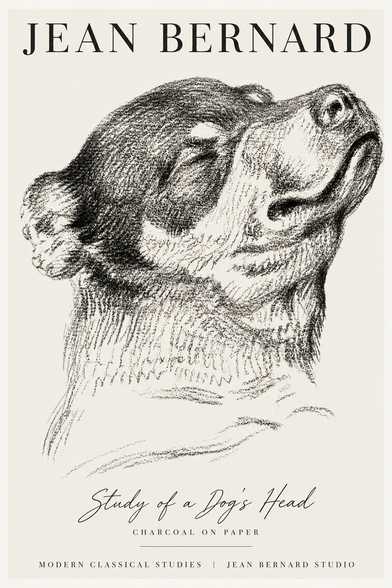 Jean Bernard Study of a Dog III No4 - Poszter