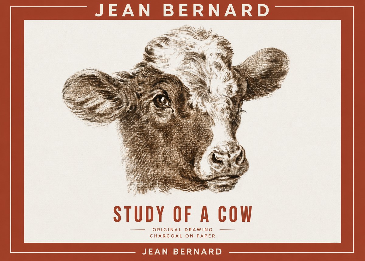 Jean Bernard Study of a Cow VIII No2 - Poszter