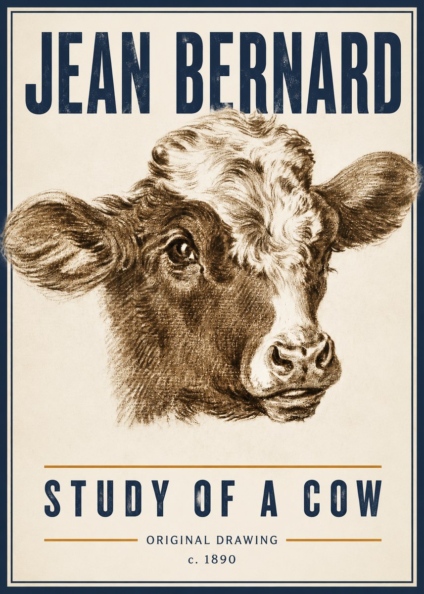 Jean Bernard Study of a Cow VIII No6 - Poszter