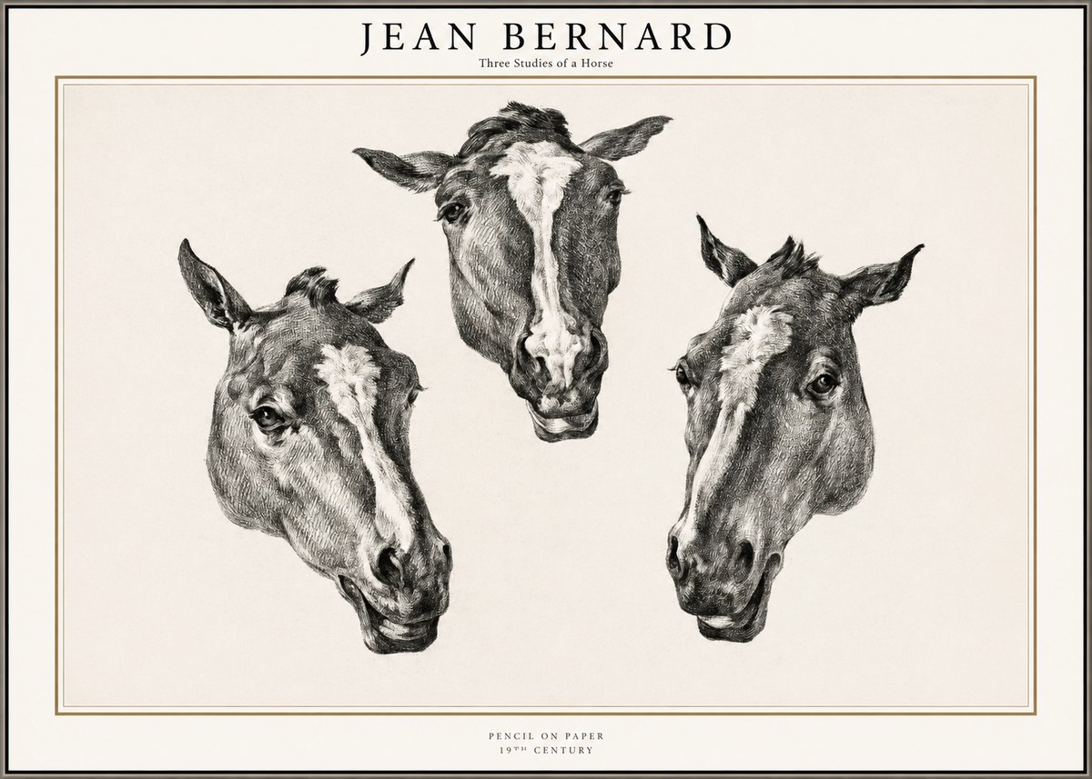 Jean Bernard Three Studies of a Horse No1 - Poszter