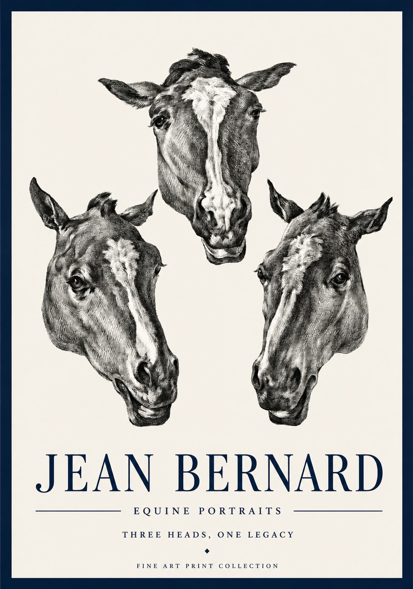 Jean Bernard Three Studies of a Horse No4 - Poszter
