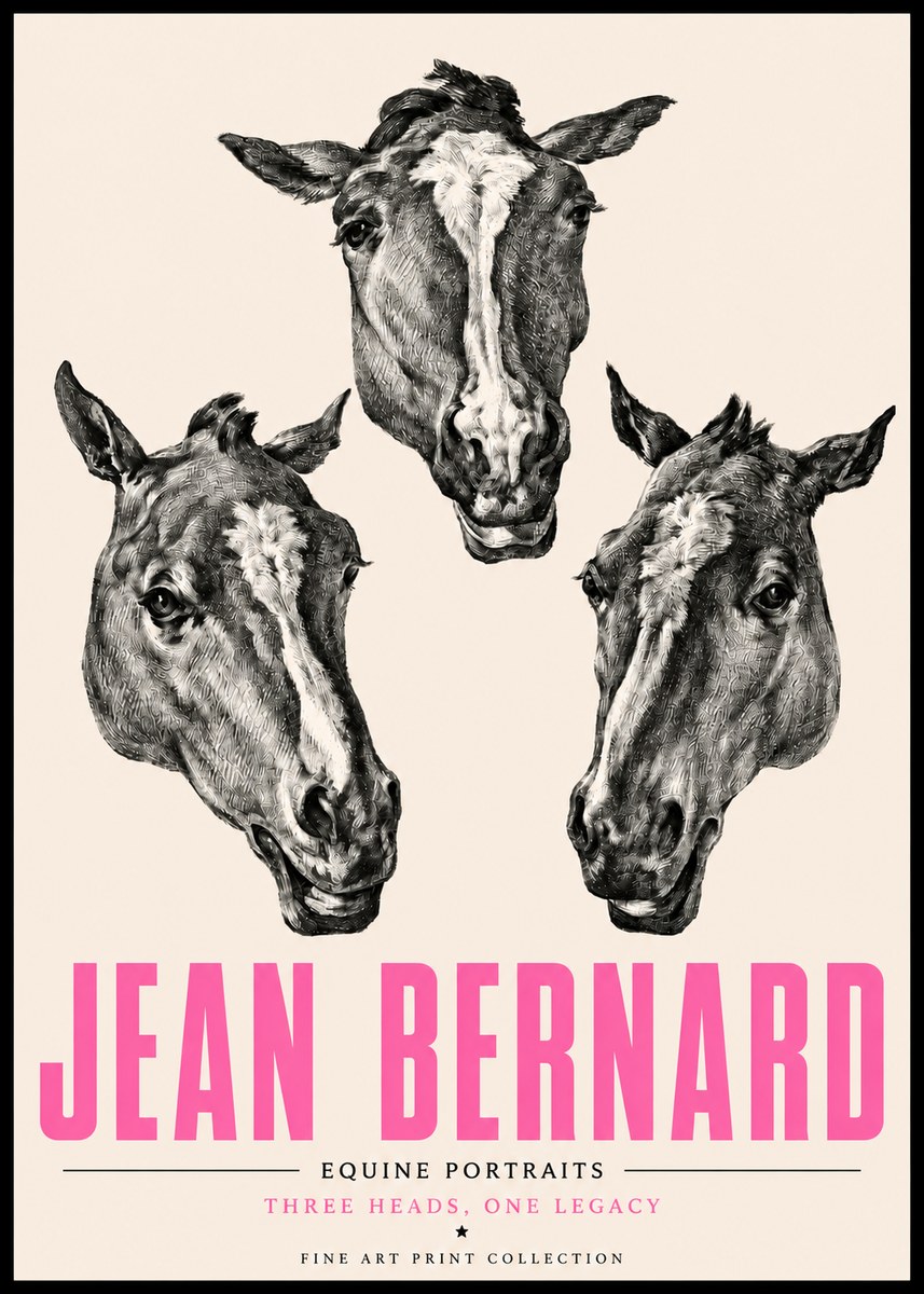 Jean Bernard Three Studies of a Horse No5 - Poszter