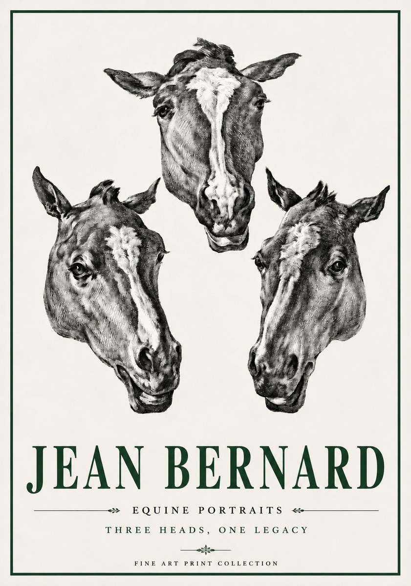 Jean Bernard Three Studies of a Horse No6 - Poszter