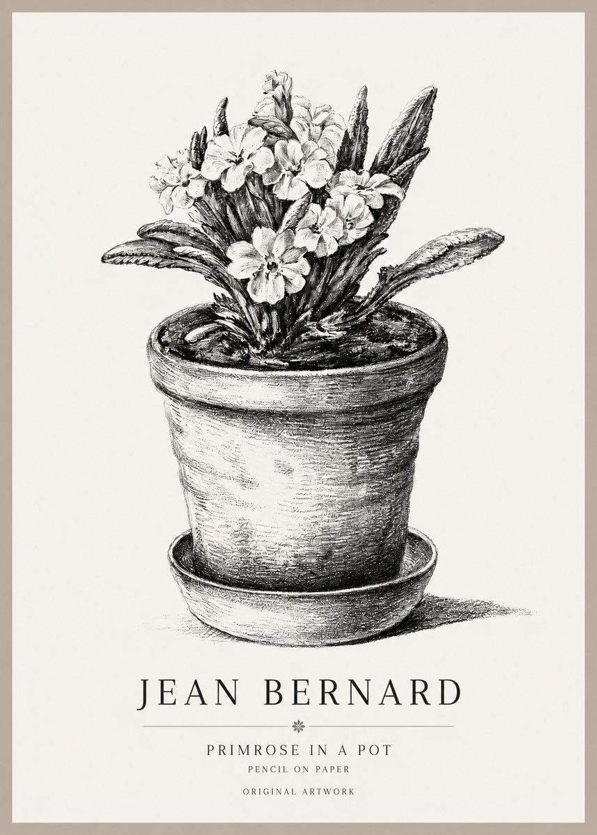 Jean Bernard Potted Primrose No2 - Poszter