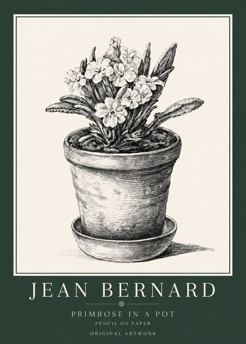 Jean Bernard Potted Primrose No4 - Poszter