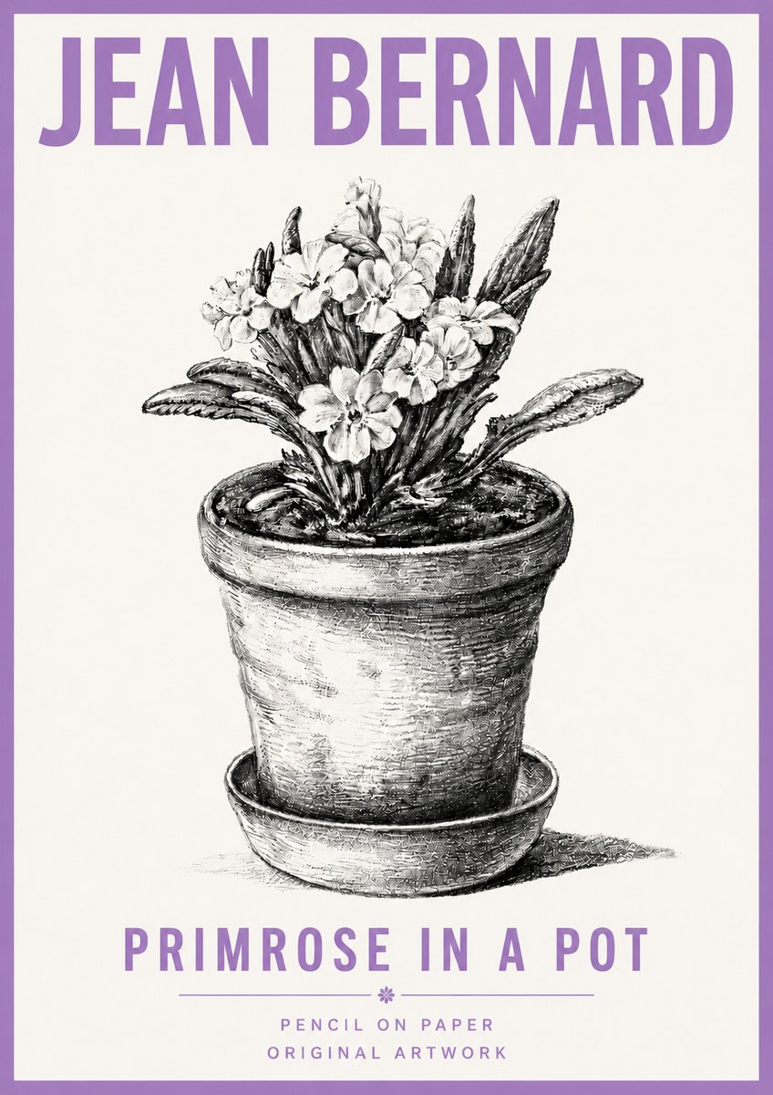 Jean Bernard Potted Primrose No5 - Poszter