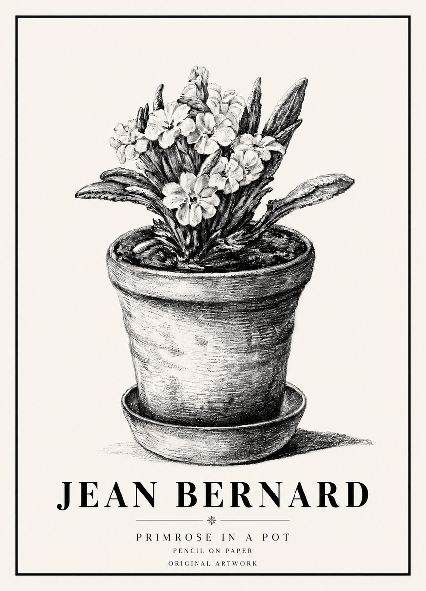 Jean Bernard Potted Primrose No6 - Poszter