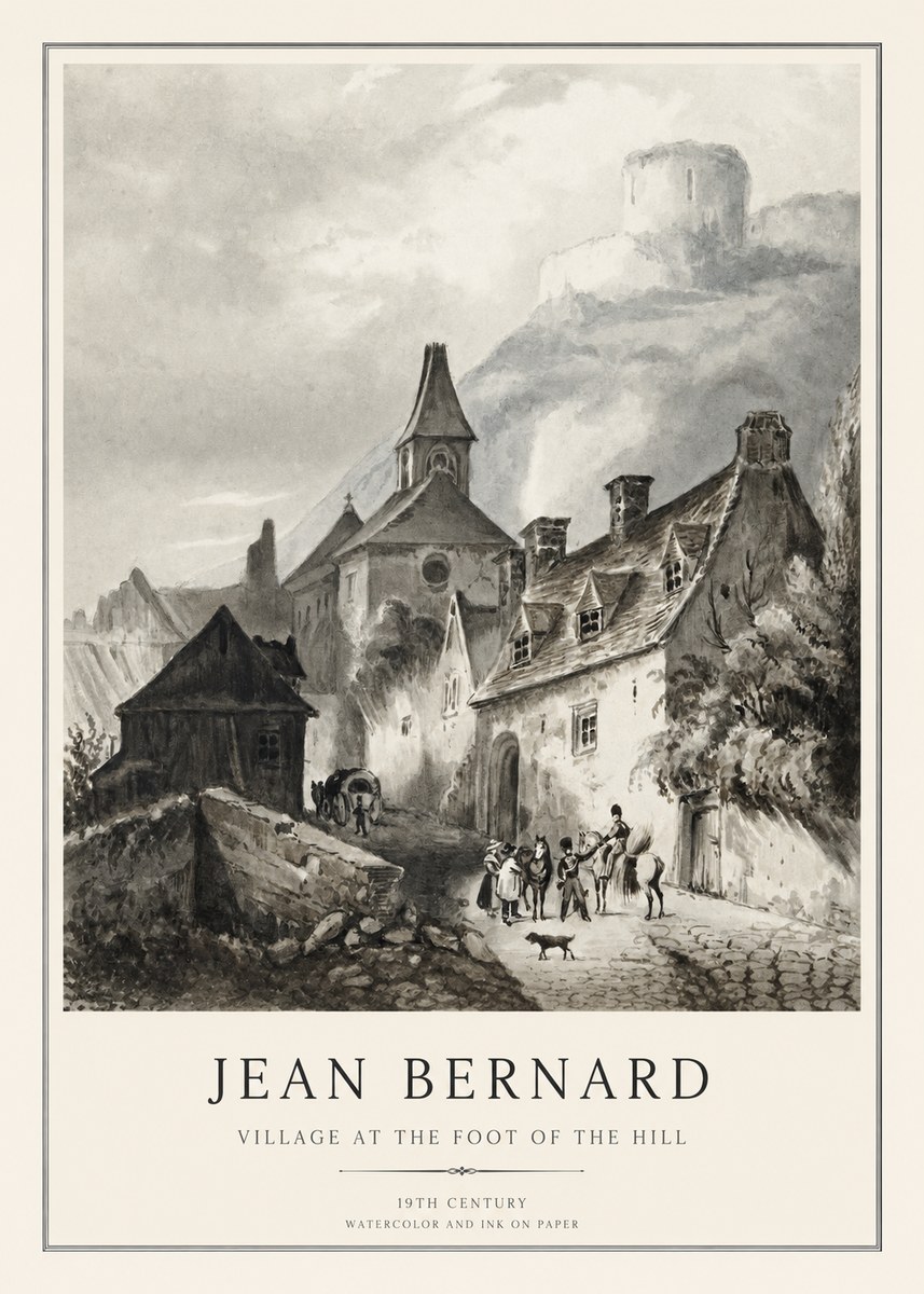 Jean Bernard Village at the Foot of the Hill No1 - Poszter
