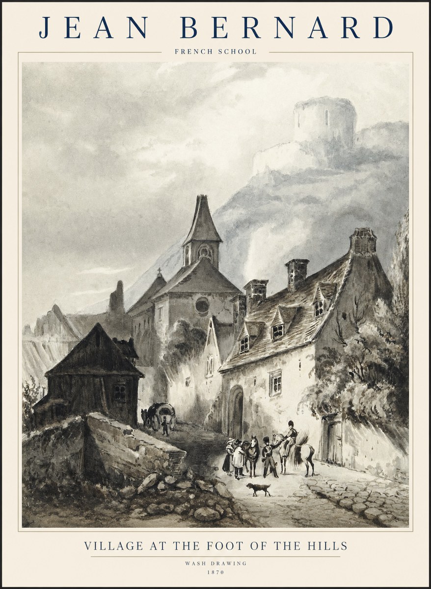 Jean Bernard Village at the Foot of the Hill No2 - Poszter