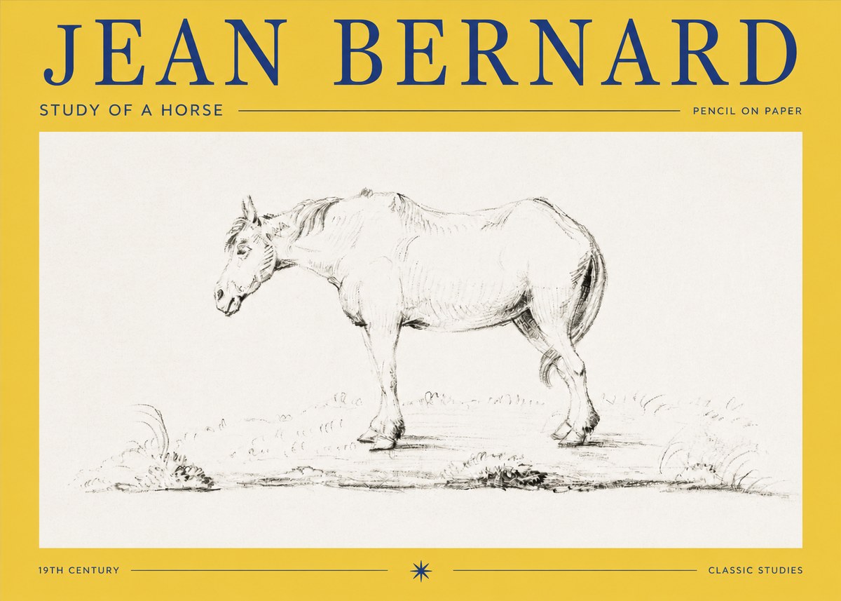 Jean Bernard Study of a Horse IX No2 - Poszter