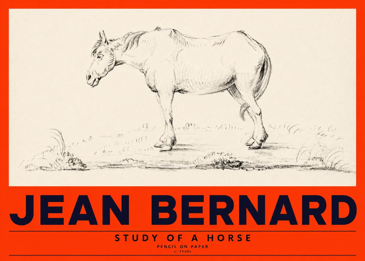 Jean Bernard Study of a Horse IX No4 - Poszter