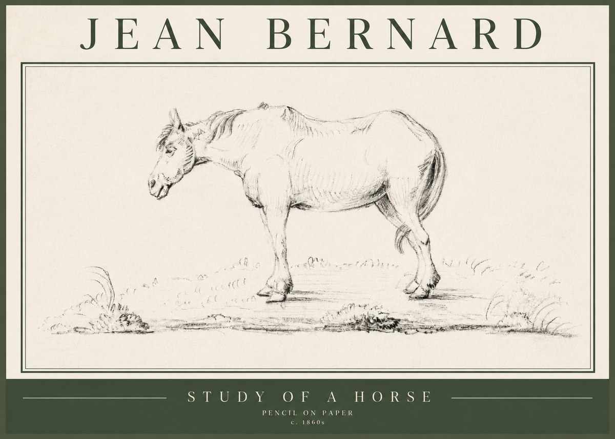 Jean Bernard Study of a Horse IX No5 - Poszter
