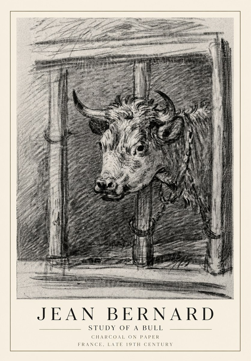 Jean Bernard Study of a Bull II No1 - Poszter