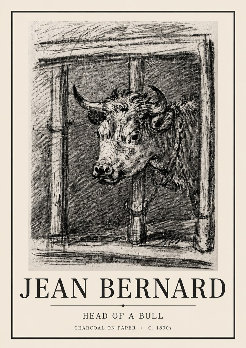 Jean Bernard Study of a Bull II No4 - Poszter
