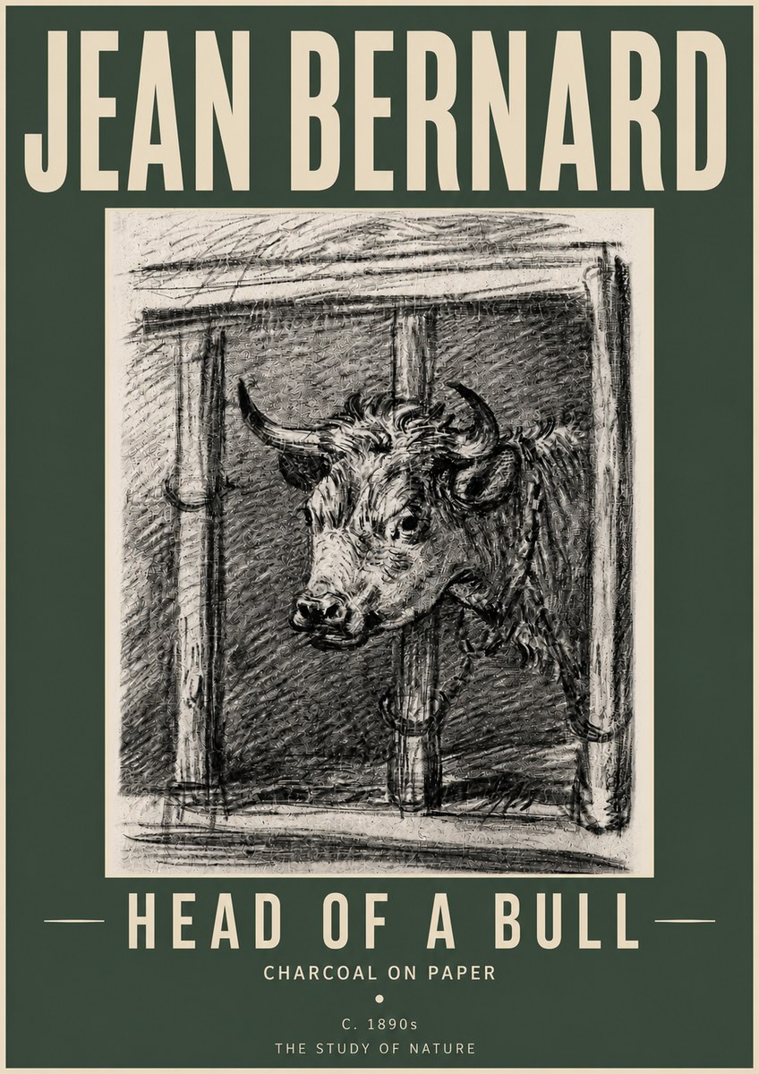 Jean Bernard Study of a Bull II No5 - Poszter