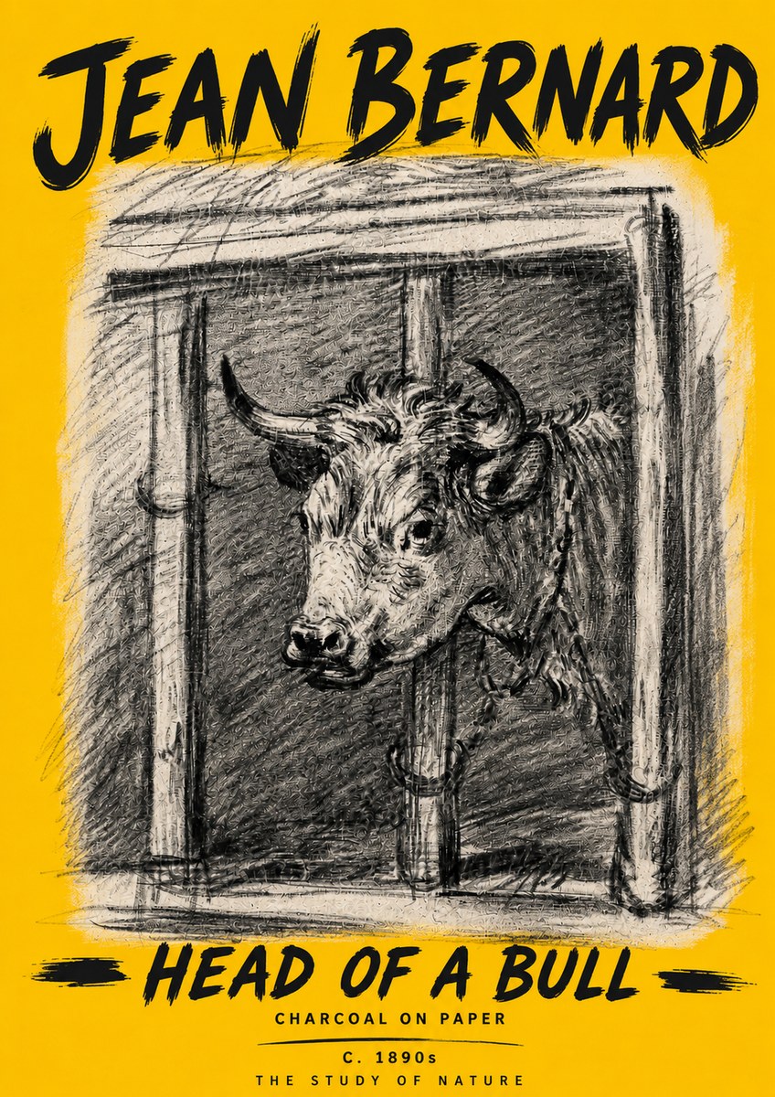 Jean Bernard Study of a Bull II No6 - Poszter