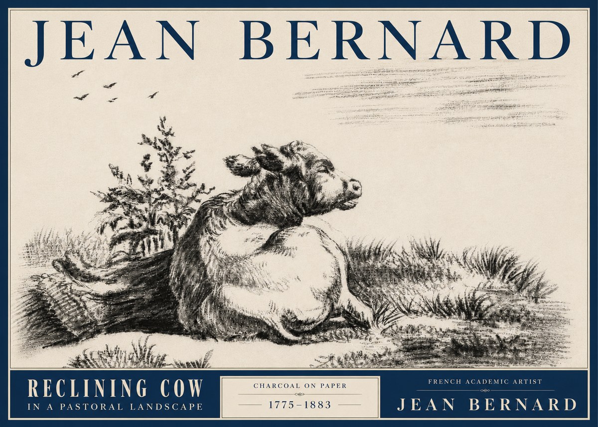 Jean Bernard Study of a Calf III No5 - Poszter