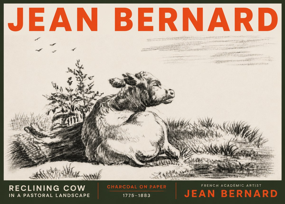 Jean Bernard Study of a Calf III No6 - Poszter