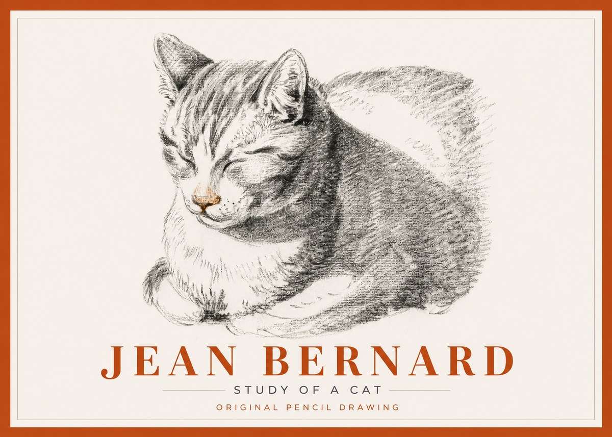 Jean Bernard Sleeping Cat VI No6 - Poszter