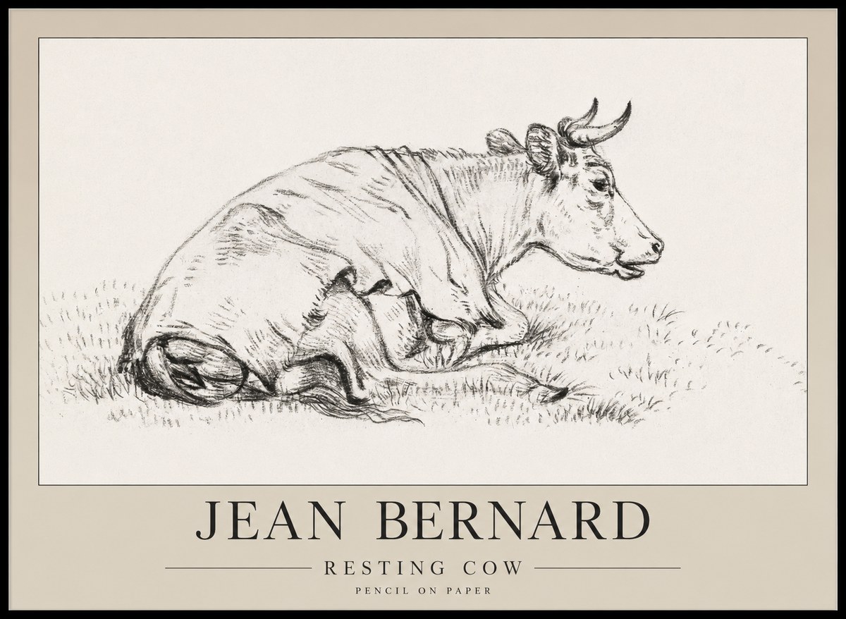 Jean Bernard Resting Cow III No1 - Poszter