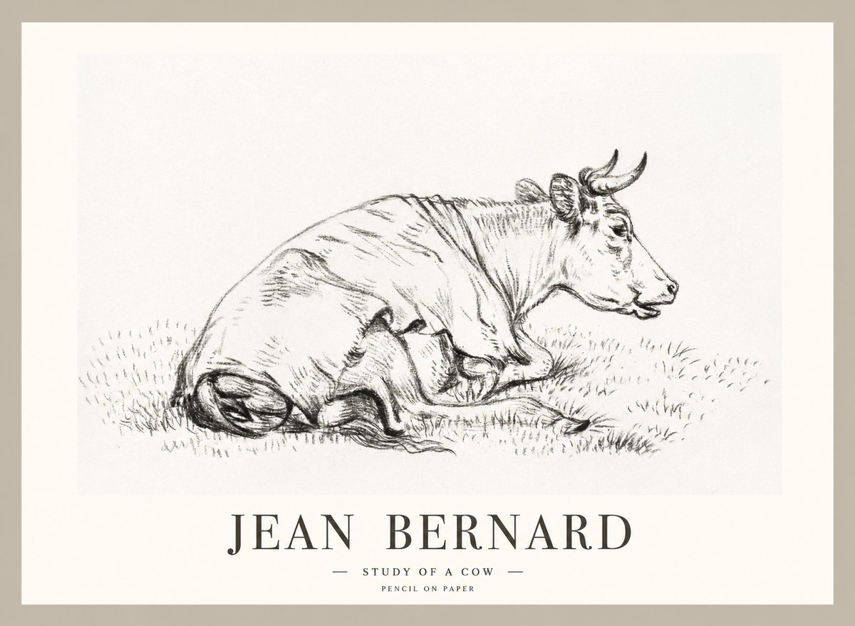 Jean Bernard Resting Cow III No2 - Poszter